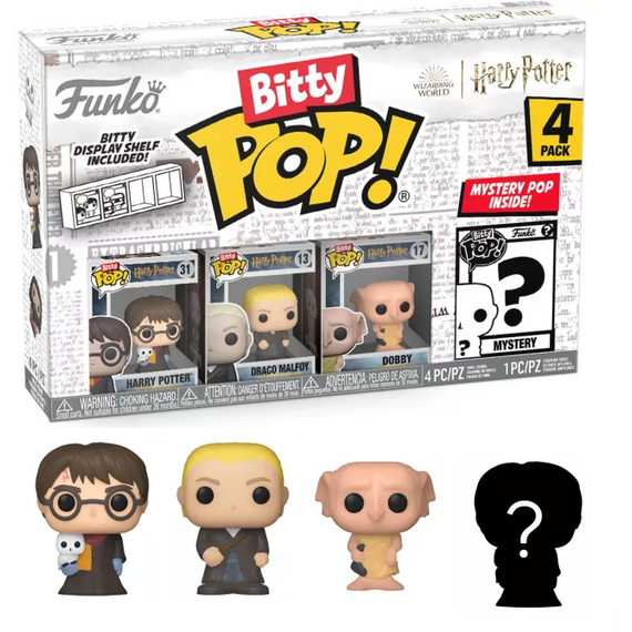 HARRY POTTER - Bitty Pop 4 Pack 2.5cm - Harry in robe with Scarf