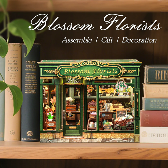 MINIATURE HOUSE - DIY - Blossom Florist - 265pc + LED Light