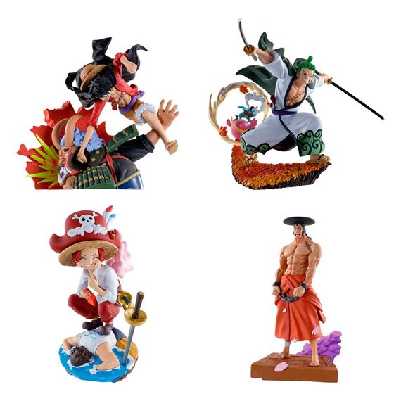 ONE PIECE - Logbox Re Birth Wano Kuni - 4 Statue Set Petitrama 9cm