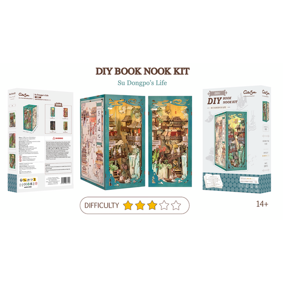 BOOK NOOK KIT - DIY - Su Dongpo's Life - 280pc + LED Light