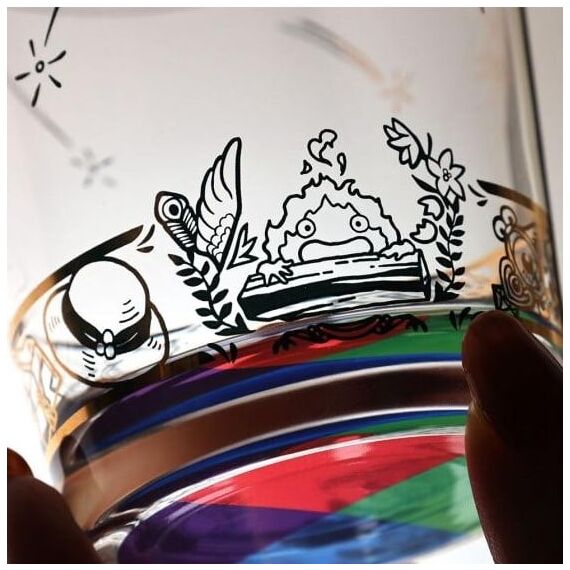 HOWL'S MOVING CASTLE - Howl and Sophie - Engraved glass 8x8x8.9cm