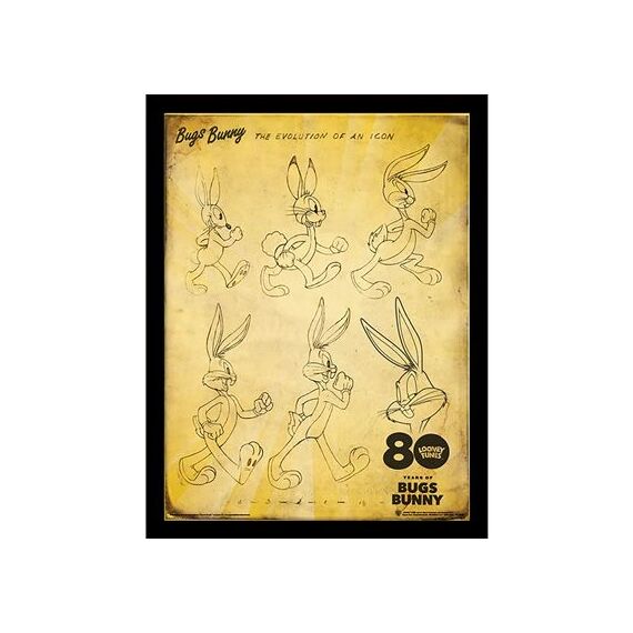 BUGS BUNNY - The Evolution of an Icon - Collector Engineered Wood Print 30x40cm