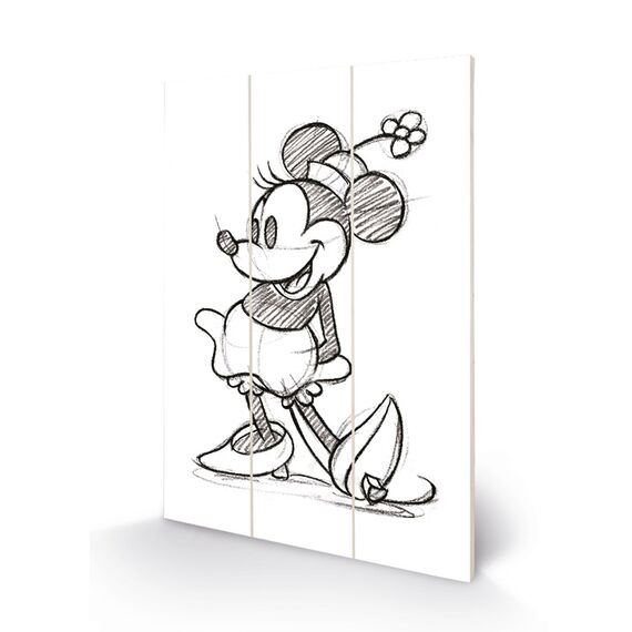 DISNEY - Wood Print 20x29.5 - Minnie Mouse Sketched