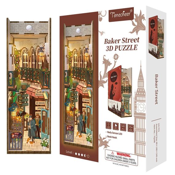 BOOK NOOK KIT - DIY- Baker Street - 141pcs + LED Light