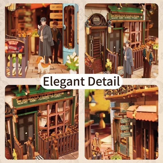 BOOK NOOK KIT - DIY- Baker Street - 141pcs + LED Light