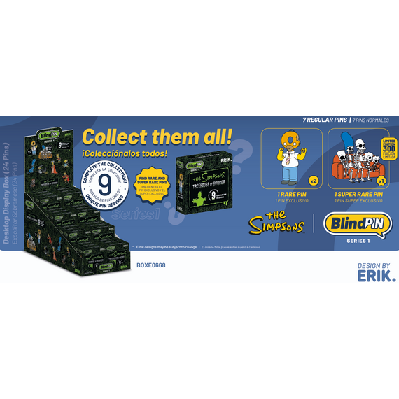 THE SIMPSONS - Series 1 - Display 24 Mystery Pin's