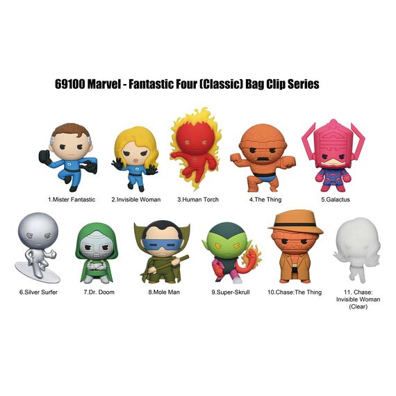 FANTASTIC FOUR - 3D Foam Bag Clip (Display 24 Pcs)