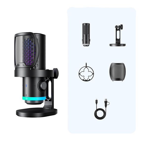 BOYA CastMic G40 Wired USB-C Gaming Microphone - Black