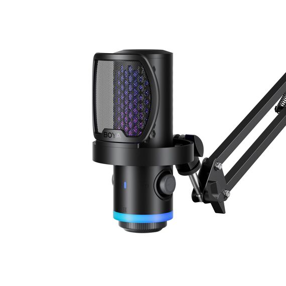 BOYA CastMic G40B Wired Gaming Microphone with Arm, USB-C - Black