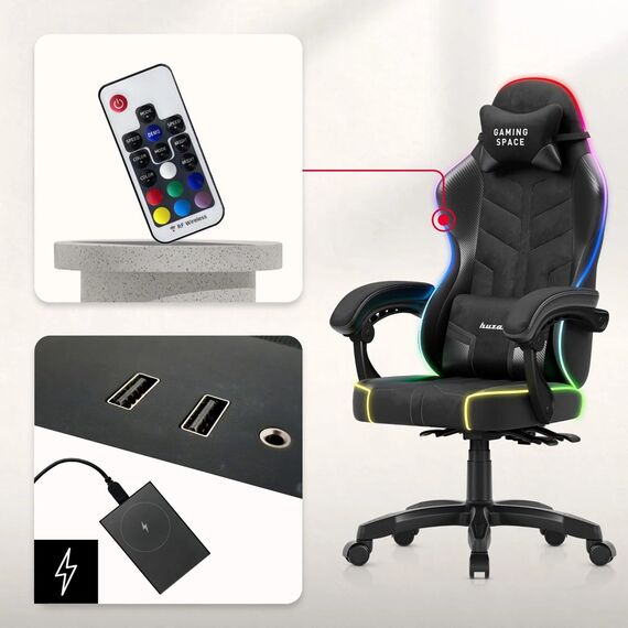 Huzaro Force 2.7 RGB Black Gaming Chair
