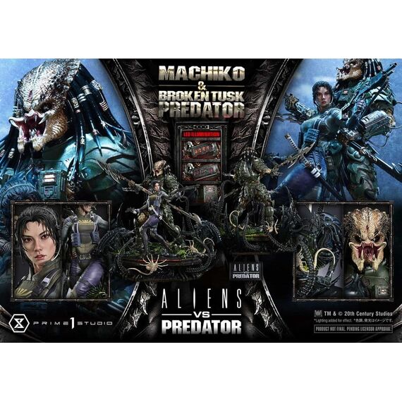 Aliens vs. Predator (Comic) Ultimate Premium Masterline Statue 1/4 Machiko & Broken Tusk Predator 79 cm