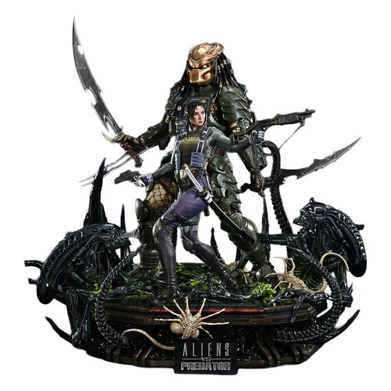 Aliens vs. Predator (Comic) Ultimate Premium Masterline Statue 1/4 Machiko & Broken Tusk Predator DX Bonus Version 84 cm