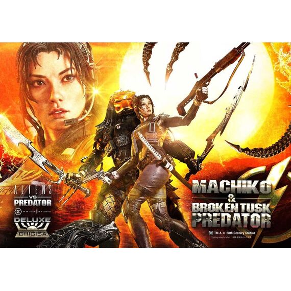 Aliens vs. Predator (Comic) Ultimate Premium Masterline Statue 1/4 Machiko & Broken Tusk Predator DX Bonus Version 84 cm