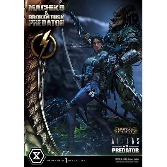 Aliens vs. Predator (Comic) Ultimate Premium Masterline Statue 1/4 Machiko & Broken Tusk Predator DX Bonus Version 84 cm
