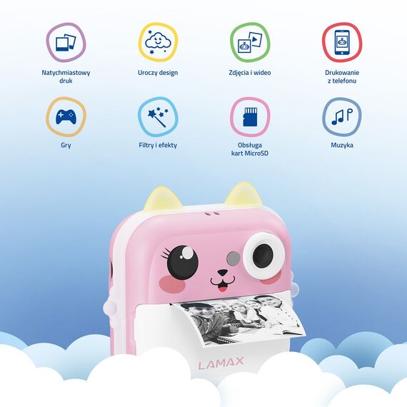 Kids’ camera LAMAX InstaKid2 Plus, pink