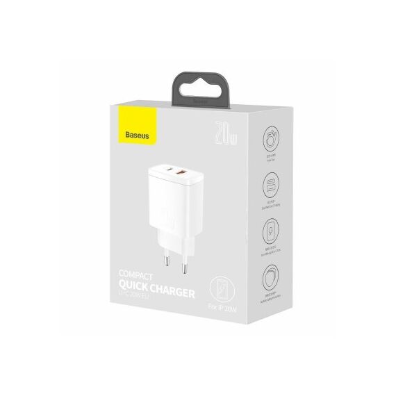 Baseus CCXJ-B02 mobile device charger Universal White AC Fast charging Indoor