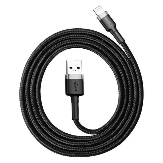 Cable Lightning USB Baseus Cafule 1.5A 2m (gray and black)