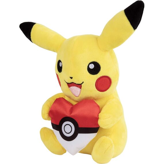 POKEMON - Pikachu with Poke Ball Heart - Plush 20cm