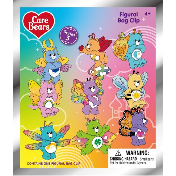 CARE BEARS - Series 3 - 3D Foam Bag Clip (Display 24 Pcs)