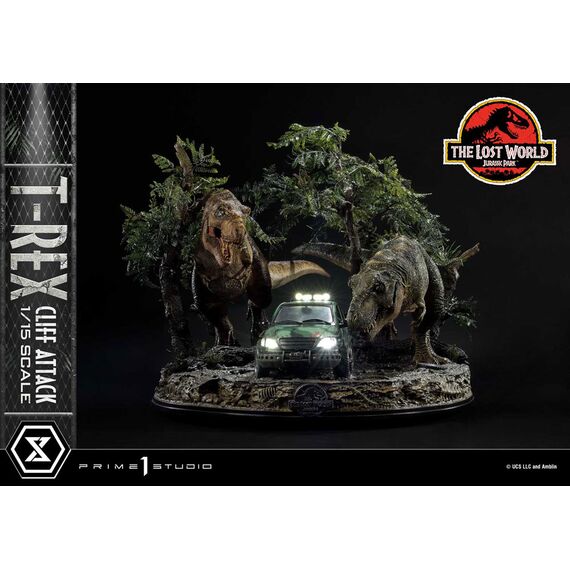 JURASSIC PARK THE LOST WORLD - T-Rex Cliff Attack -Statue 1/15 53cm