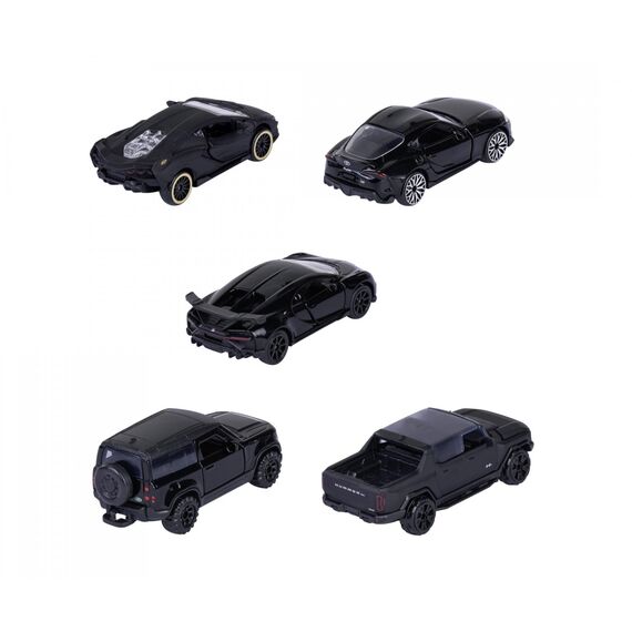 RIDE COOL - Black Edition - Pack of 5 Miniature Cars - 1:64