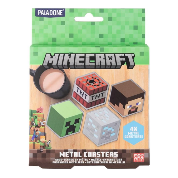 MINECRAFT - Set of 4 Metal Coasters
