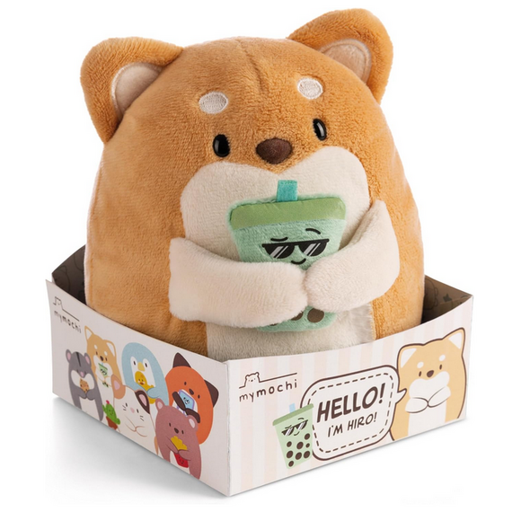 SUPER MOCHIE - Dog Hiro with bubble tea - Plush 16cm