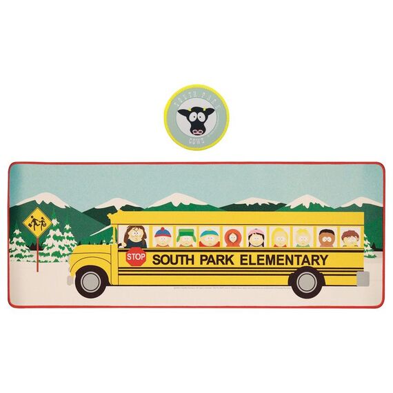 SOUTH PARK - Elementary School Bus - XL Desktop Mat + 1 Coaster