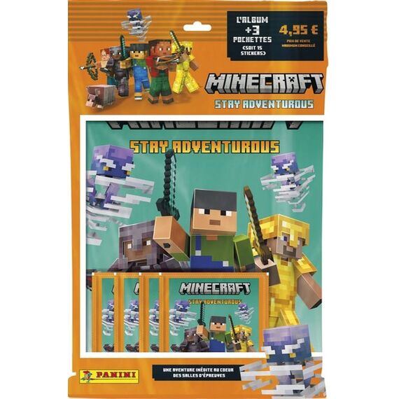 MINECRAFT - Panini Starter Pack (1 album + 3 packets)
