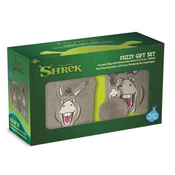 SHREK - Donkey - Fuzzy Gift Set - Notebook + 14,9oz Mug + Keychain