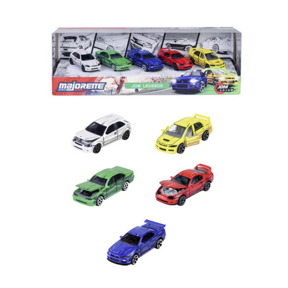 RIDE WILD - JDM Legends - Pack of 5 Miniature Cars - 1:64