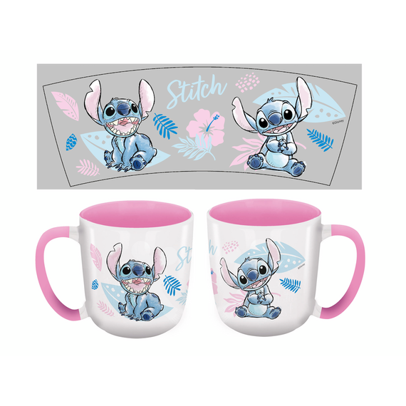 STITCH - Watercolor Pink - Mug Elite Colored Inner - 13Oz