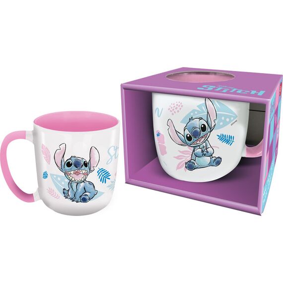 STITCH - Watercolor Pink - Mug Elite Colored Inner - 13Oz