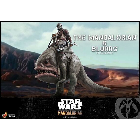 STAR WARS - Mandalorian & Blurrg - Pack 2 figures 37cm