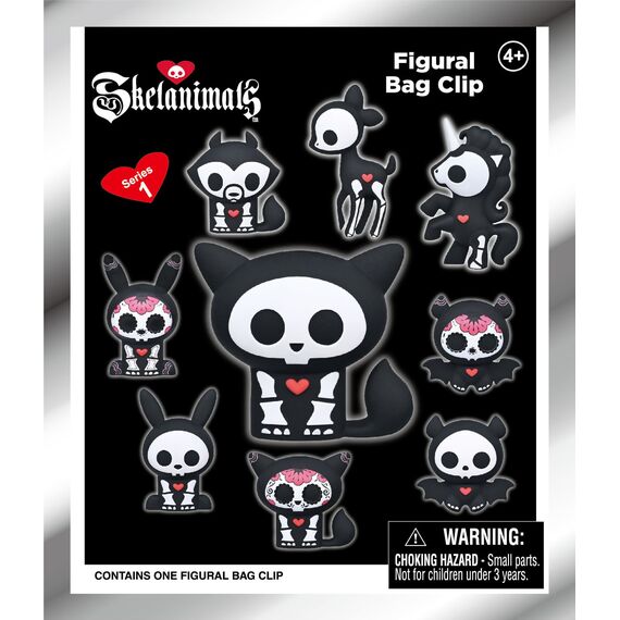 SKELANIMALS - Series 1 - 3D Foam Bag Clip (Display 24 Pcs)