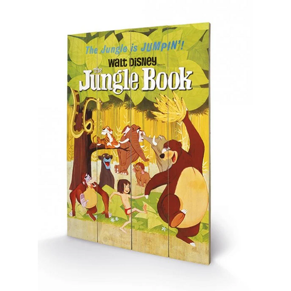 DISNEY - Printing on wood 40X59 - The Jungle Book Jumping