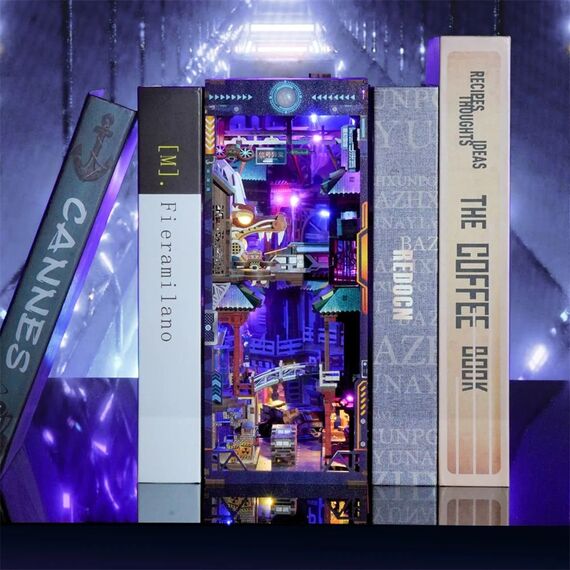 BOOK NOOK KIT - DIY- Cyber City - 284pcs + LED Light