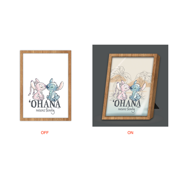 STITCH & ANGEL - Ohana means Family - Framed Lamp