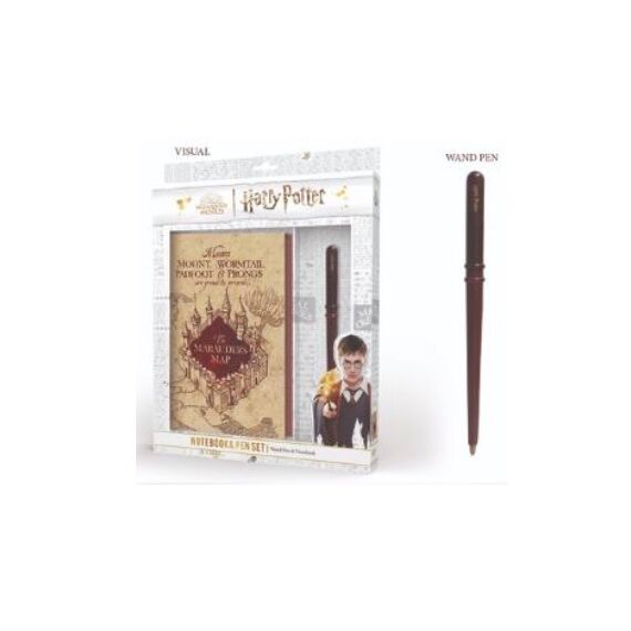 HARRY POTTER - Notebook A5 Premium - Marauder Map + Wand Pen Set