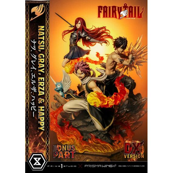 FAIRY TAIL -Natsu, Gray, Erza, Happy -Statue Del. Bonus Vers. 1/7 57cm