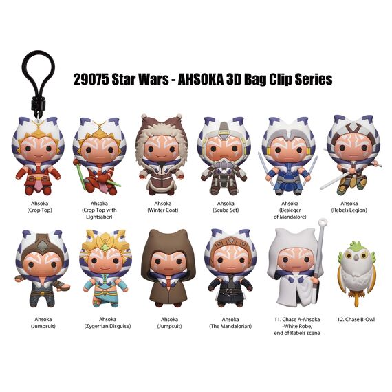 STAR WARS AHSOKA - Series 1 - 3D Foam Bag Clip (Display 24 Pcs)