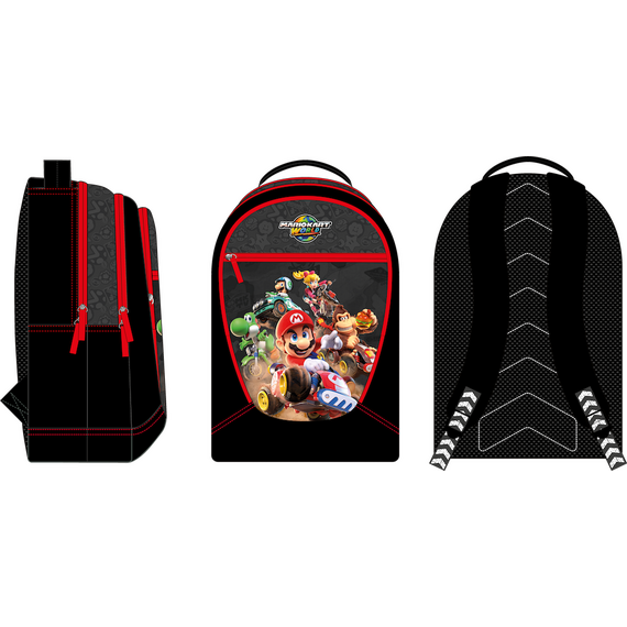 MARIO KART WORLD - 3 Compartiments BackPack '32x45x18cm'