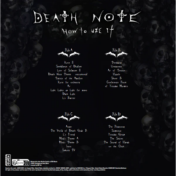 DEATH NOTE - Vinyle Original Soundtrack Vol 2