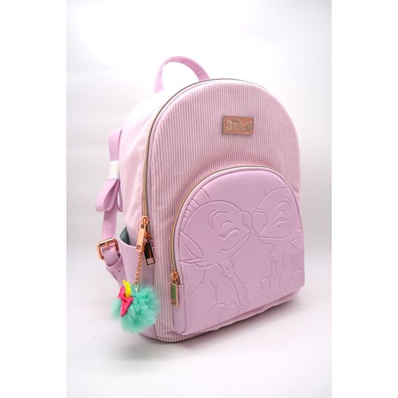 STITCH & ANGEL - Fashion Duo Pink Corduroy BackPack - '32x25x14cm'