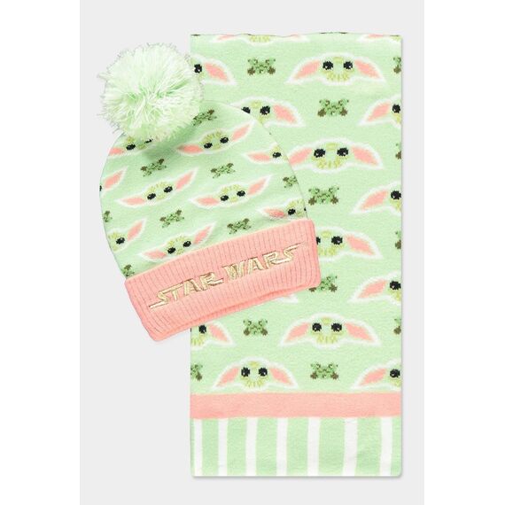 STAR WARS - Grogu Pink & Green - Beanie & Scarf Gift Set