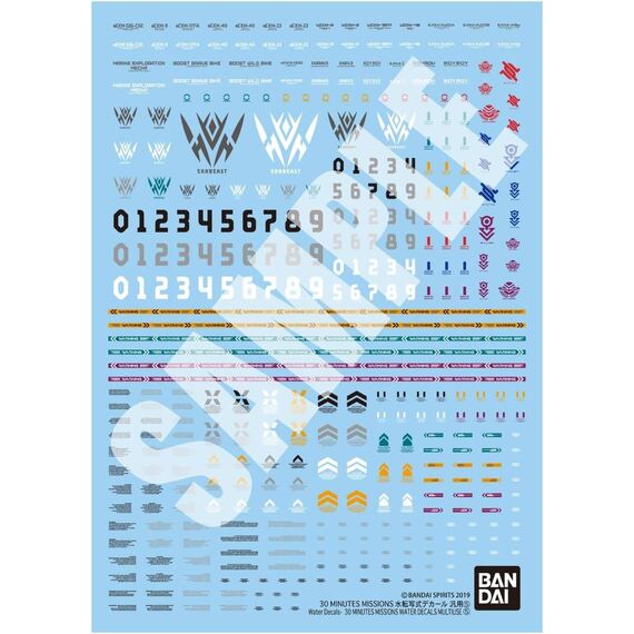 GUNDAM - 30 MINUTES MISSIONS WATER DECALS MULTIUSE - Model Kit