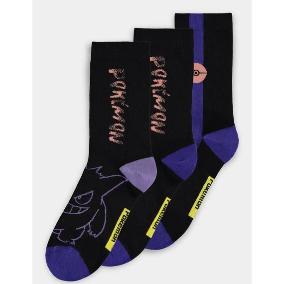 POKEMON - Gengar - Pack of 3 pairs of socks (T43-46)