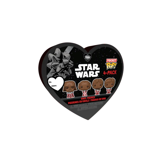 STAR WARS - Pocket Pop Keychains 4 Pack- Valentine (Chocolate)