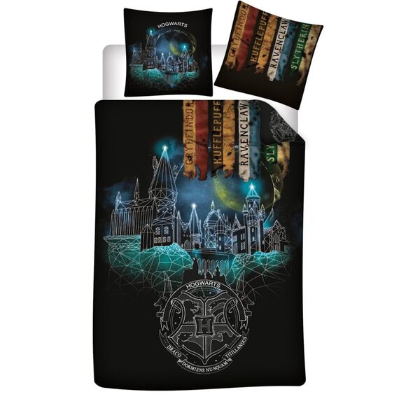 HARRY POTTER - Hogwarts - Duvet Cover 140x200cm - '100% microfiber' Multicolor