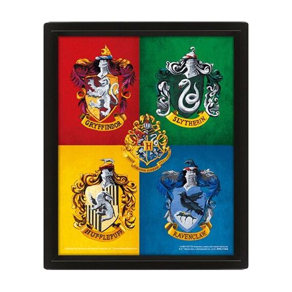HARRY POTTER - Colourfull Crests - 3D Lenticular Poster 26x4cm